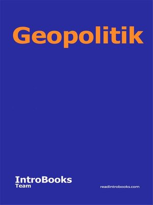 cover image of Geopolitik